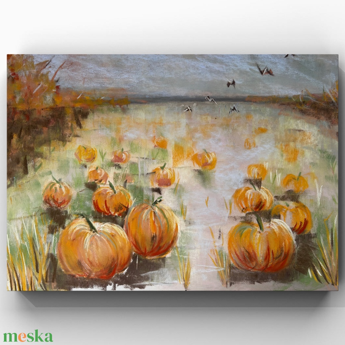 Tökmező -  A/3 -  Pasztellfestmény - művészet - festmény - pasztell - Meska.hu Tökmező -  A/3 -  Pasztellfestmény - művészet - festmény - pasztell - Meska.hu