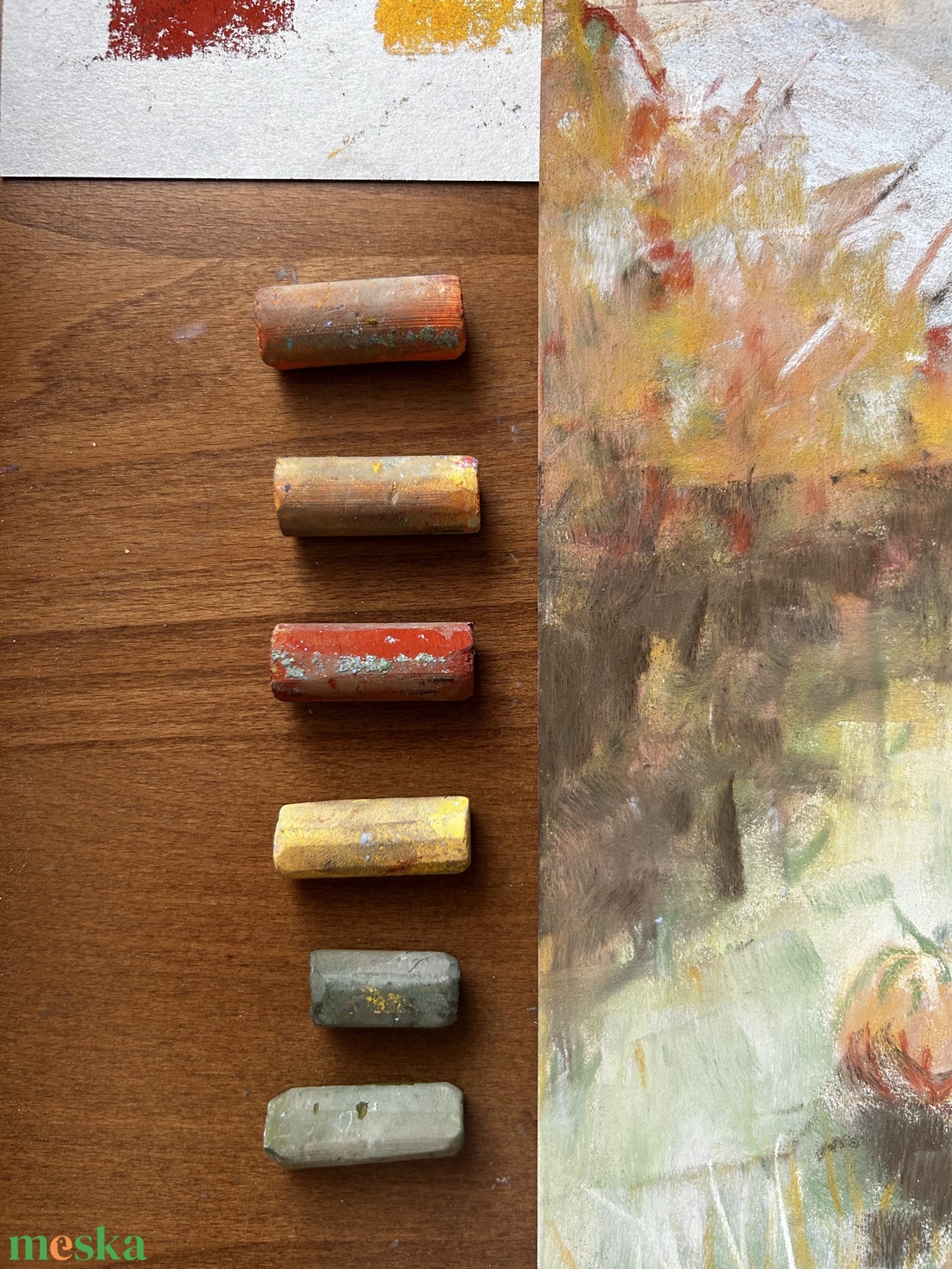 Tökmező -  A/3 -  Pasztellfestmény - művészet - festmény - pasztell - Meska.hu Tökmező -  A/3 -  Pasztellfestmény - művészet - festmény - pasztell - Meska.hu