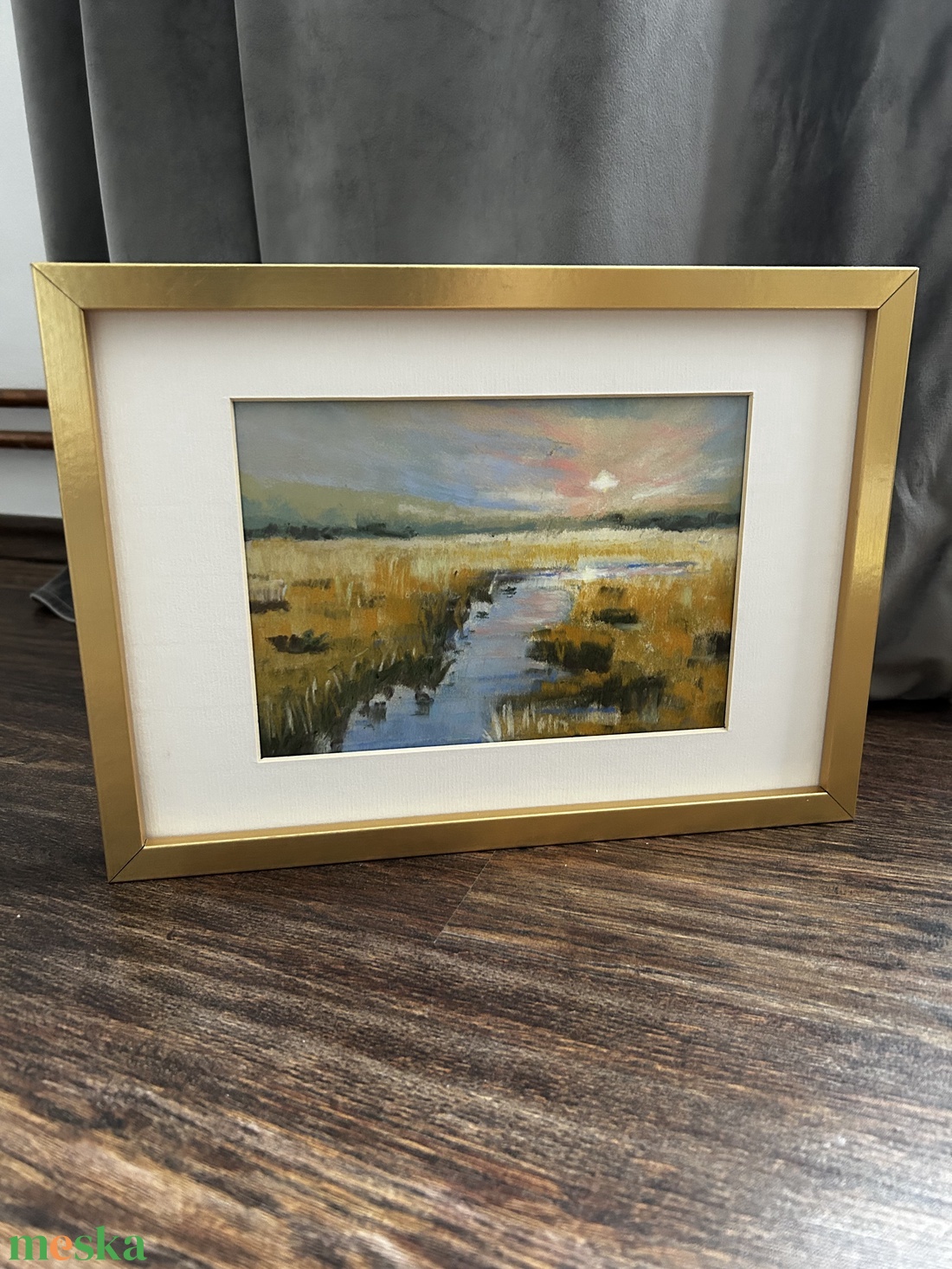 Pasztellfestmény - Lemenő nap - 18x24 cm - művészet - festmény - pasztell - Meska.hu