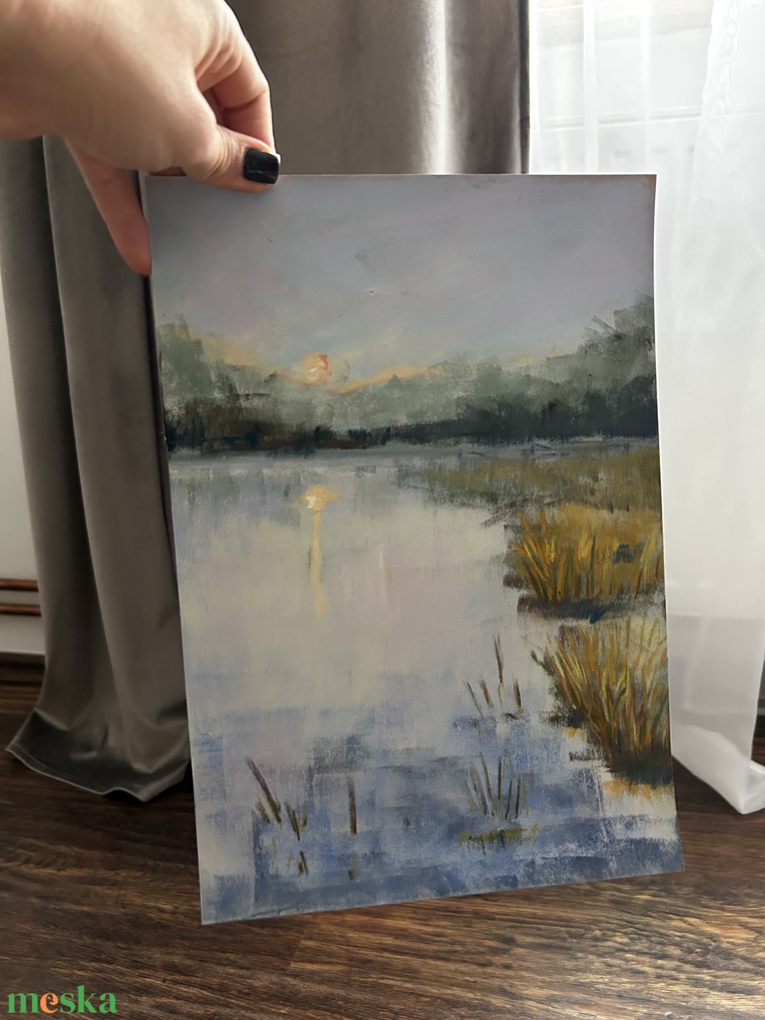 Pasztellfestmény - Szürkület - A/4 - 21x29,7cm  - művészet - festmény - pasztell - Meska.hu