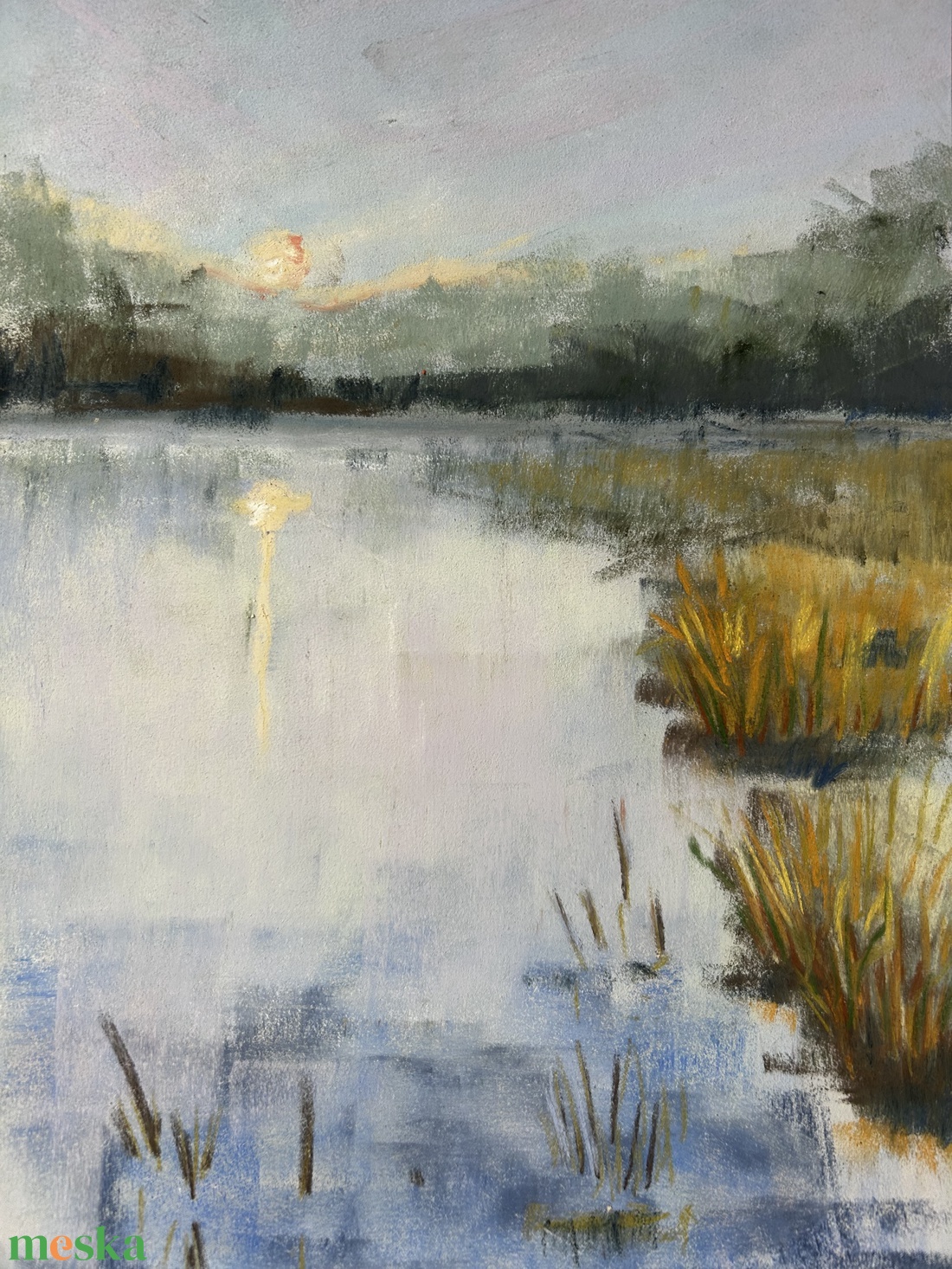 Pasztellfestmény - Szürkület - A/4 - 21x29,7cm  - művészet - festmény - pasztell - Meska.hu