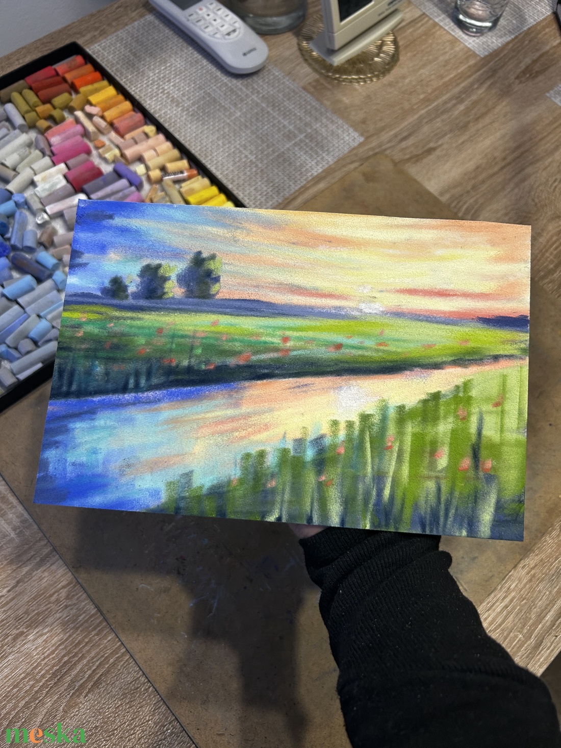 Pasztellfestmény - Sodródás - 16x24cm - művészet - festmény - pasztell - Meska.hu