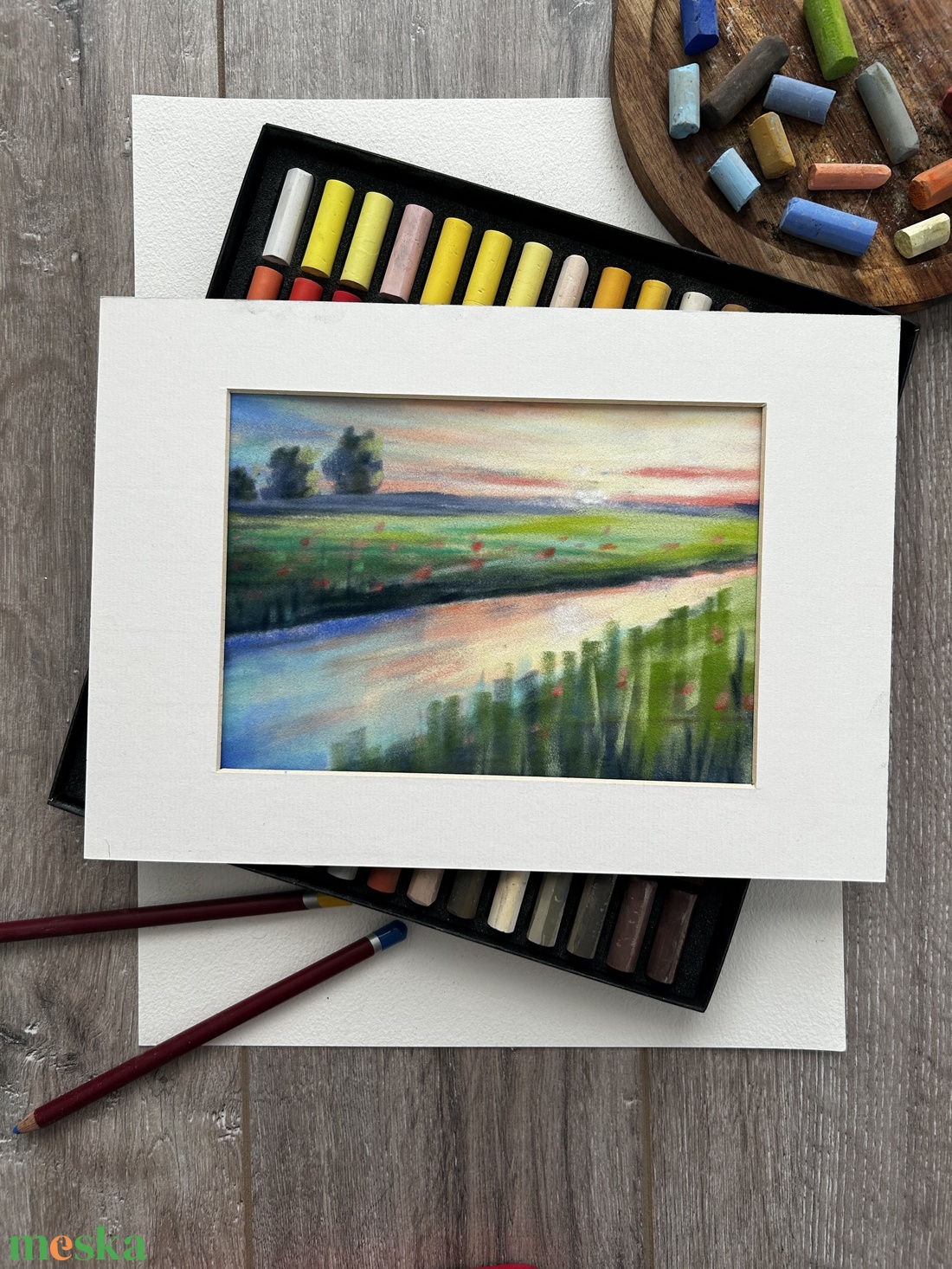 Pasztellfestmény - Sodródás - 16x24cm - művészet - festmény - pasztell - Meska.hu