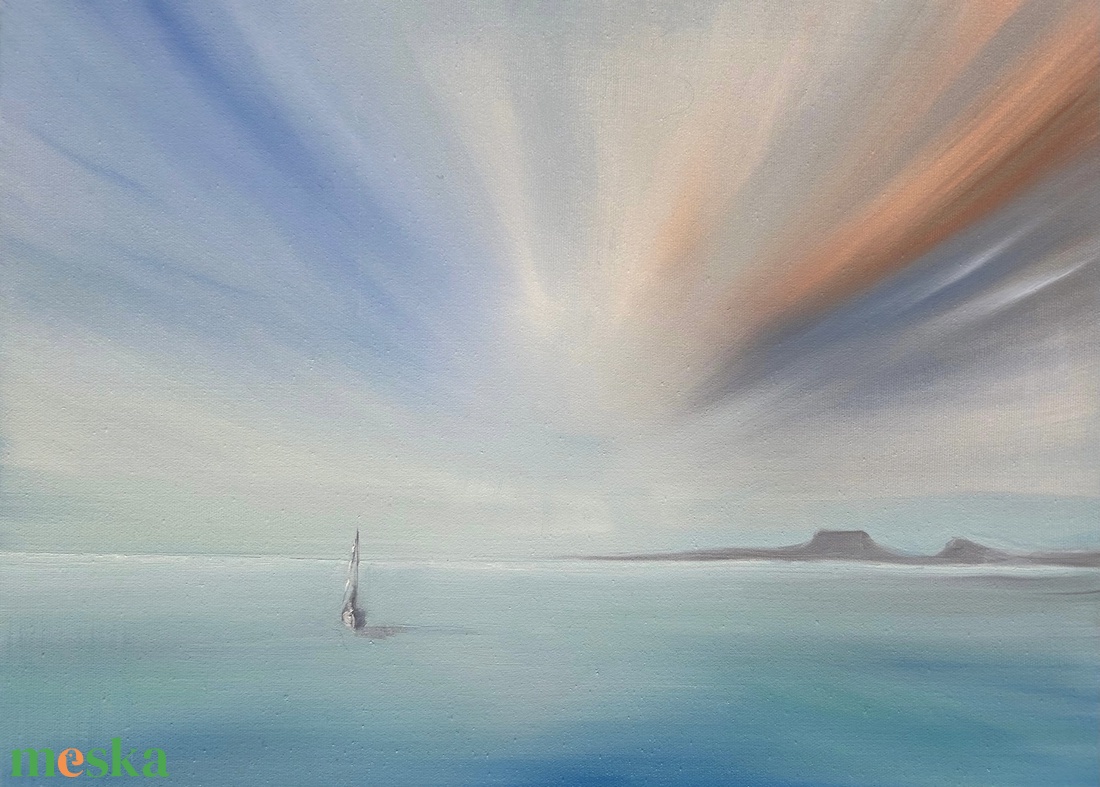 Balaton eszenciája - 40 x 50 cm - művészet - festmény - olajfestmény - Meska.hu