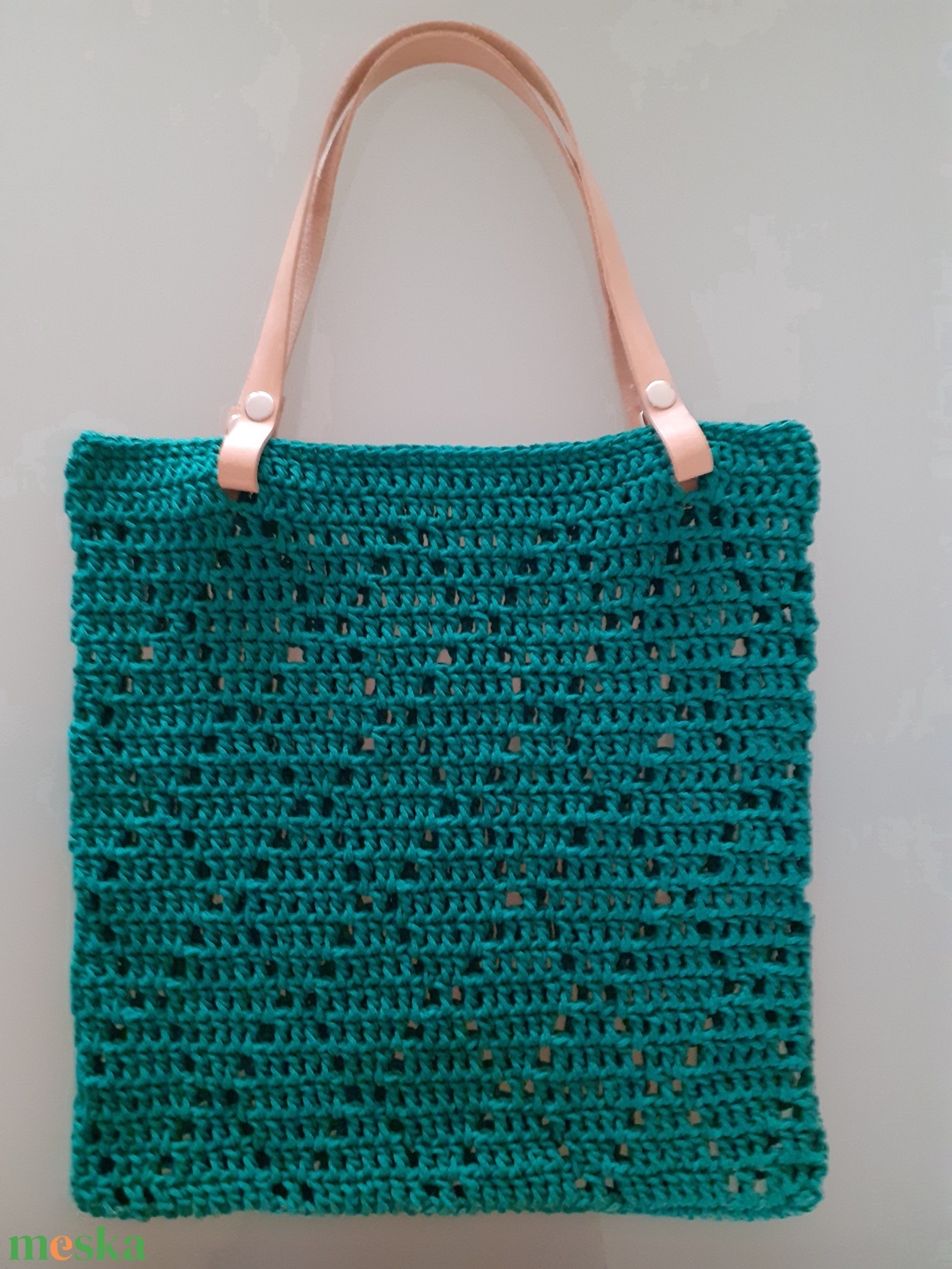 Gyémántmintás zöld táska - táska & tok - bevásárlás & shopper táska - zöldség/gyümölcs zsák - Meska.hu