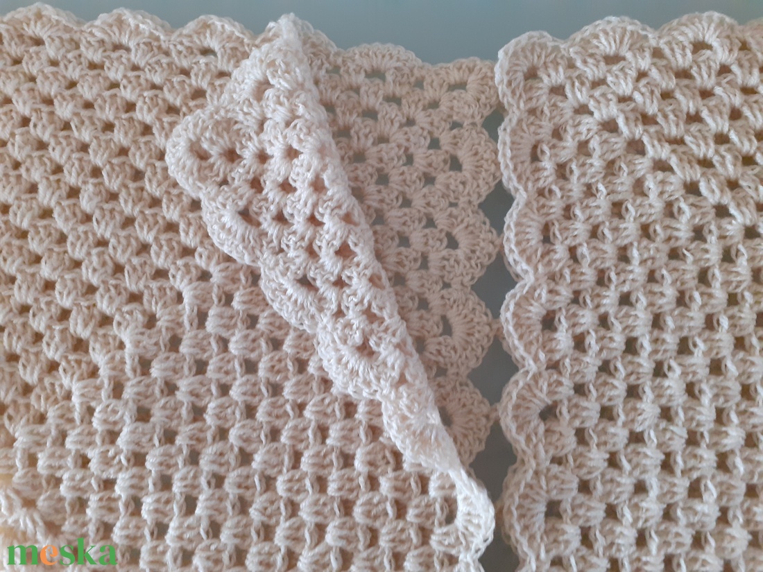 Ekrü hexagon felső - ruha & divat - női ruha - bolero - Meska.hu Ekrü hexagon felső - ruha & divat - női ruha - bolero - Meska.hu