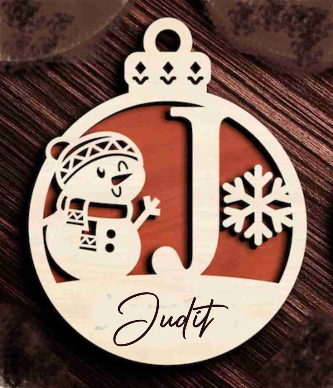 Neves karácsonyfadísz fából -  - Meska.hu