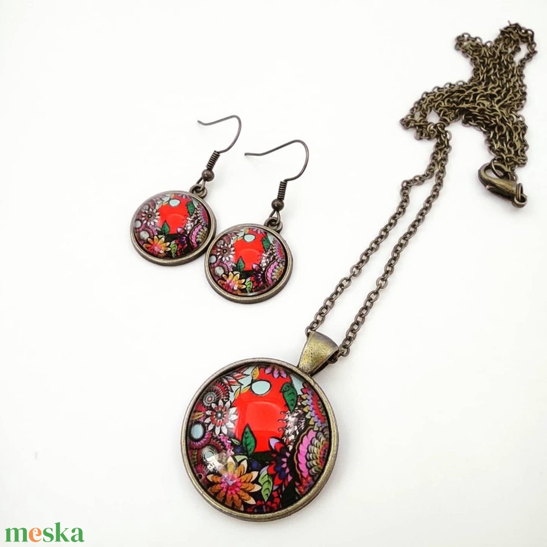 Üveglencsés piros ékszerszett - ékszer - ékszerszett - Meska.hu Üveglencsés piros ékszerszett - ékszer - ékszerszett - Meska.hu