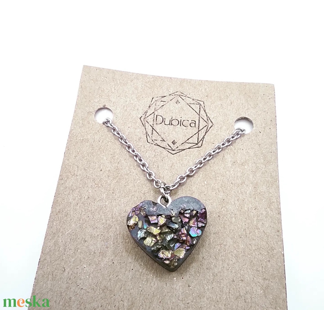 Beton nyaklánc nemesacél szerelékkel  - ékszer - nyaklánc - medál - Meska.hu