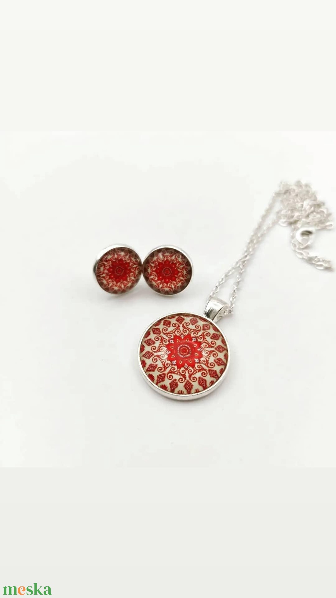 Üveglencsés ékszerszett - ékszer - nyaklánc - medál - Meska.hu