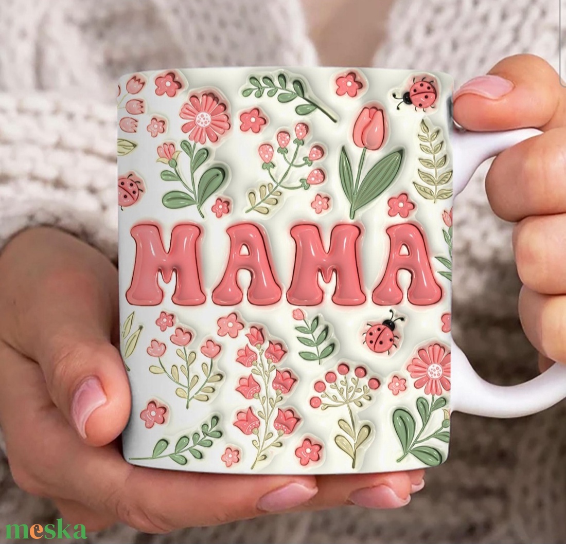 Mama feliratú 3d hatású bögre - otthon & életmód - konyhafelszerelés, tálalás - tálalás - bögre & csésze - Meska.hu