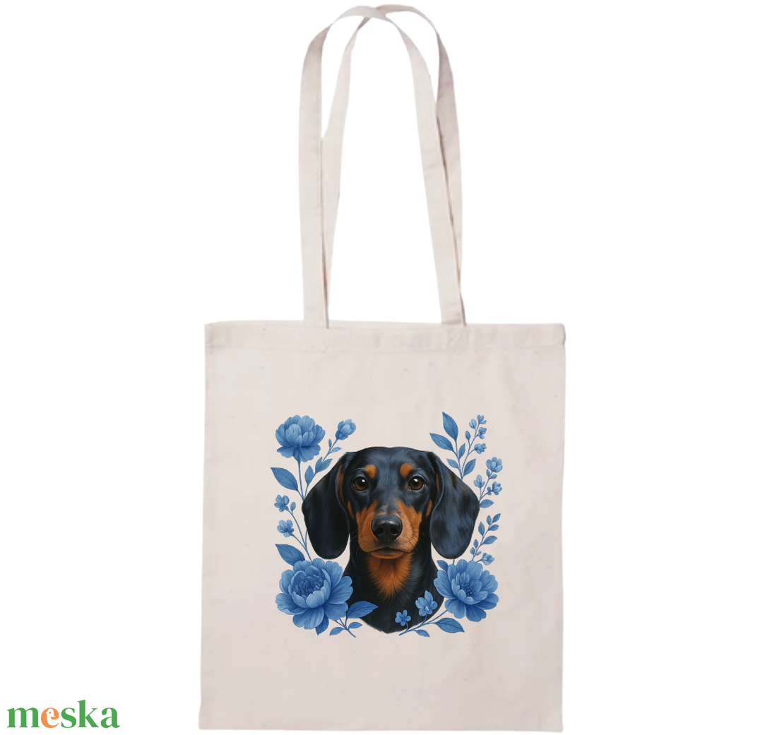 Tacskós vászontáska - táska & tok - bevásárlás & shopper táska - shopper, textiltáska, szatyor - Meska.hu