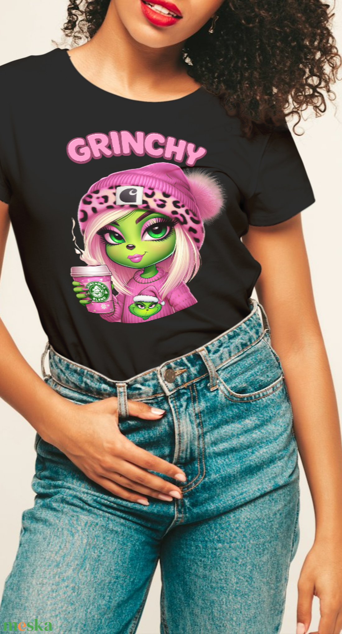 Grinchy póló női - ruha & divat - női ruha - póló, felső - Meska.hu