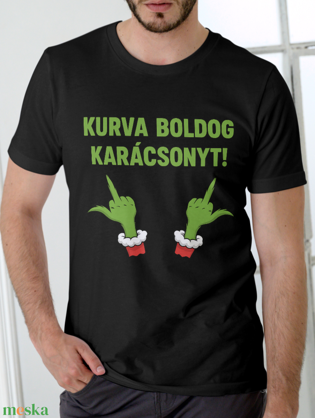 Vicces karácsonyi férfi póló - ruha & divat - férfi ruha - póló - Meska.hu