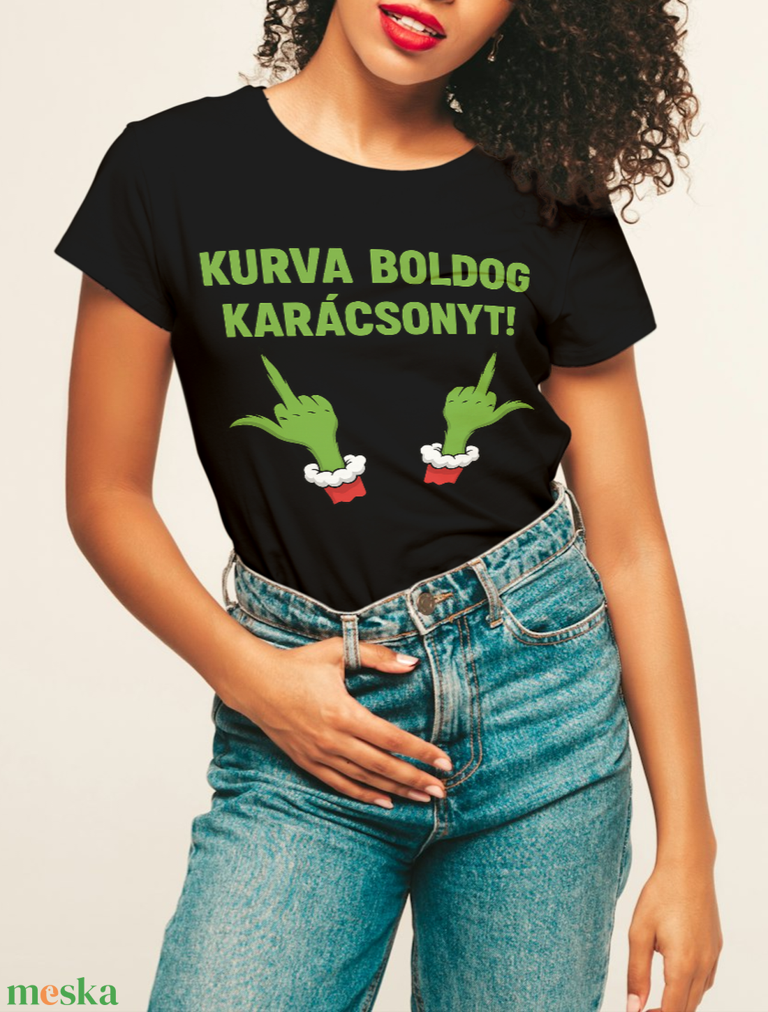 Karácsonyi vicces póló női - ruha & divat - női ruha - póló, felső - Meska.hu