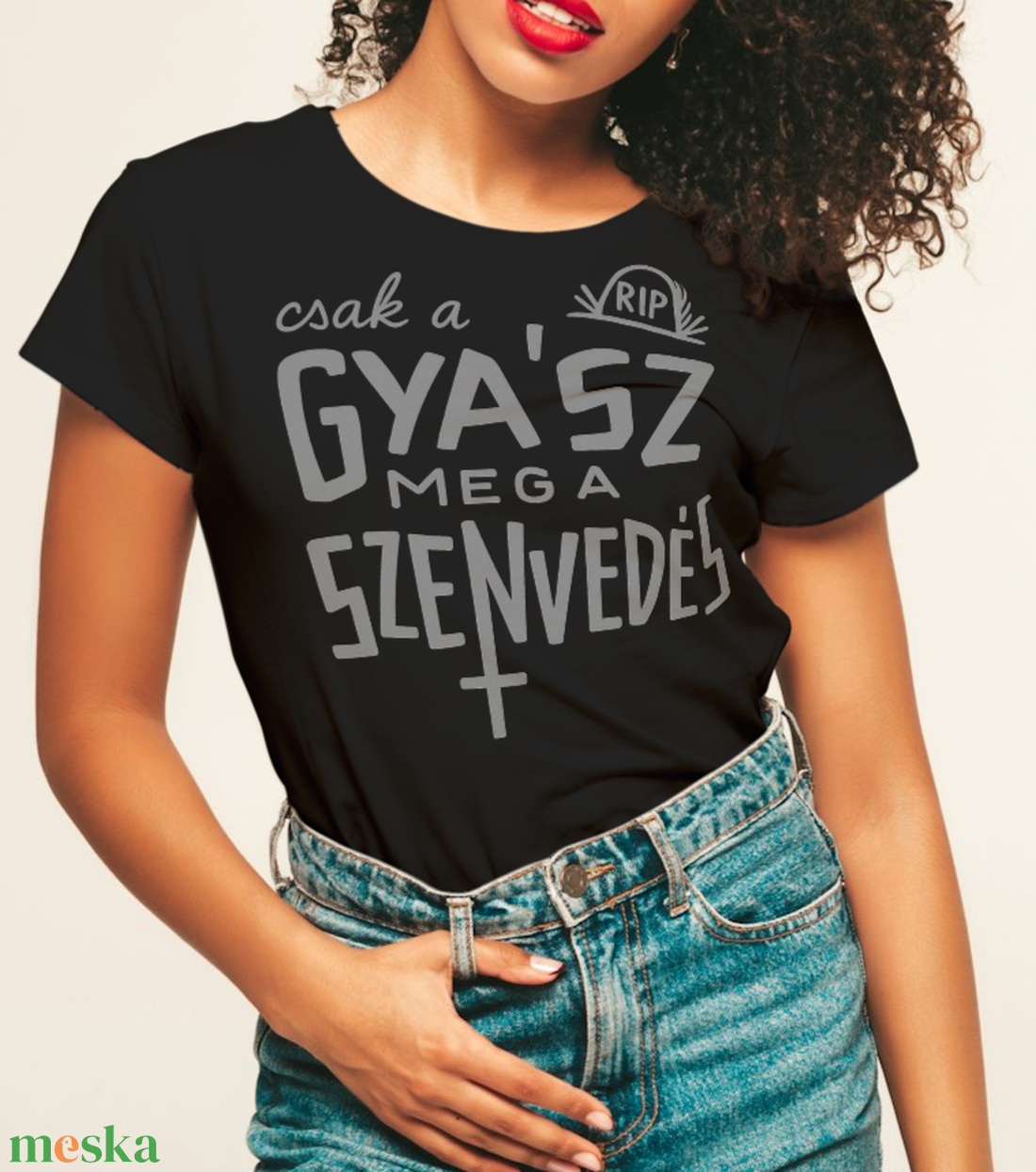 Gyász meg a szenvedés póló női - ruha & divat - női ruha - póló, felső - Meska.hu
