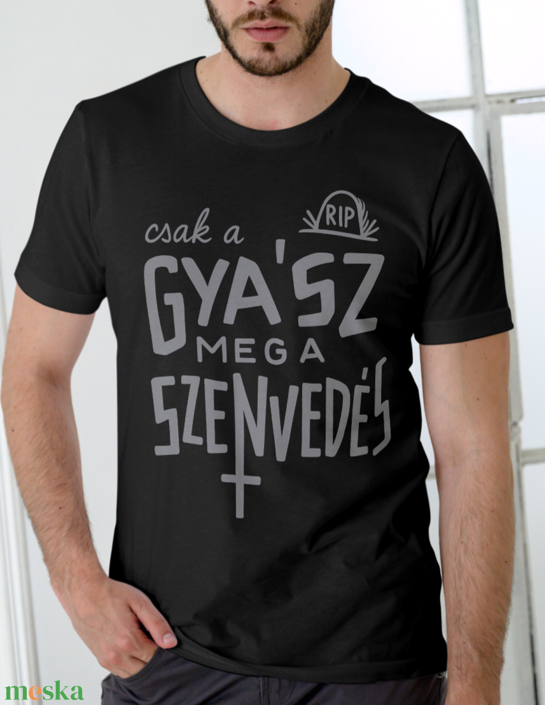 Gyász meg a szenvedés férfi póló - ruha & divat - férfi ruha - póló - Meska.hu