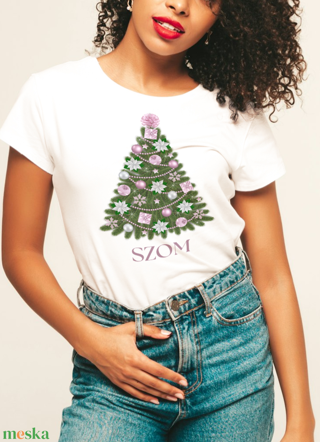 Karácsonyi póló női - ruha & divat - női ruha - póló, felső - Meska.hu
