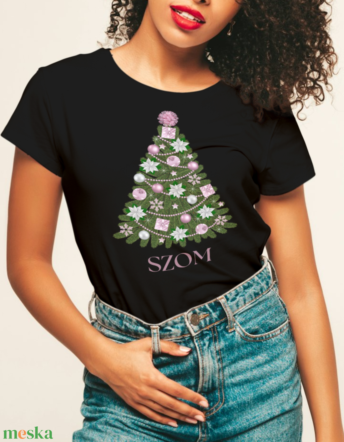 Karácsonyi póló női - ruha & divat - női ruha - póló, felső - Meska.hu
