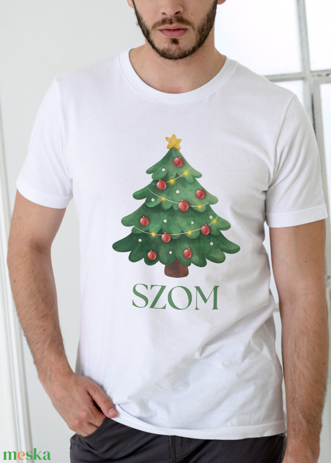 Fa-szom karácsonyi férfi póló - ruha & divat - férfi ruha - póló - Meska.hu
