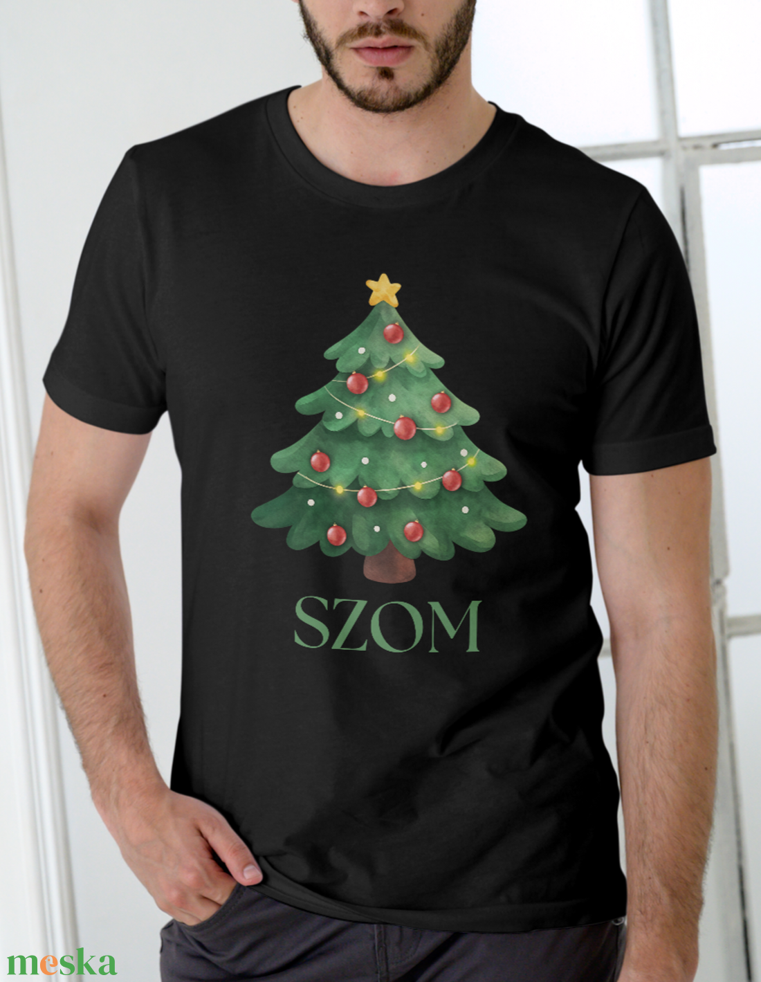 Fa-szom karácsonyi férfi póló - ruha & divat - férfi ruha - póló - Meska.hu