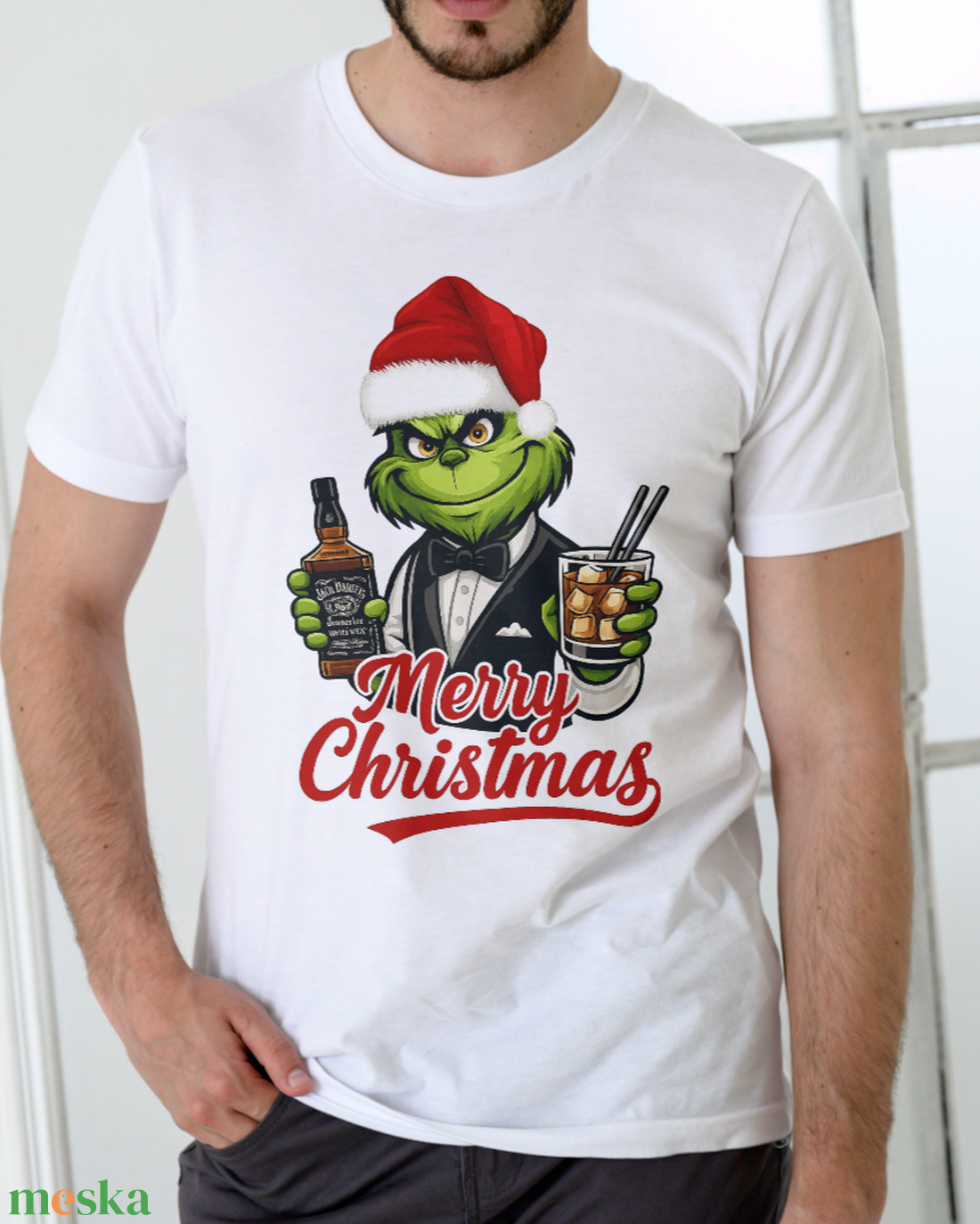 Grinch karácsonyi férfi póló - ruha & divat - férfi ruha - póló - Meska.hu