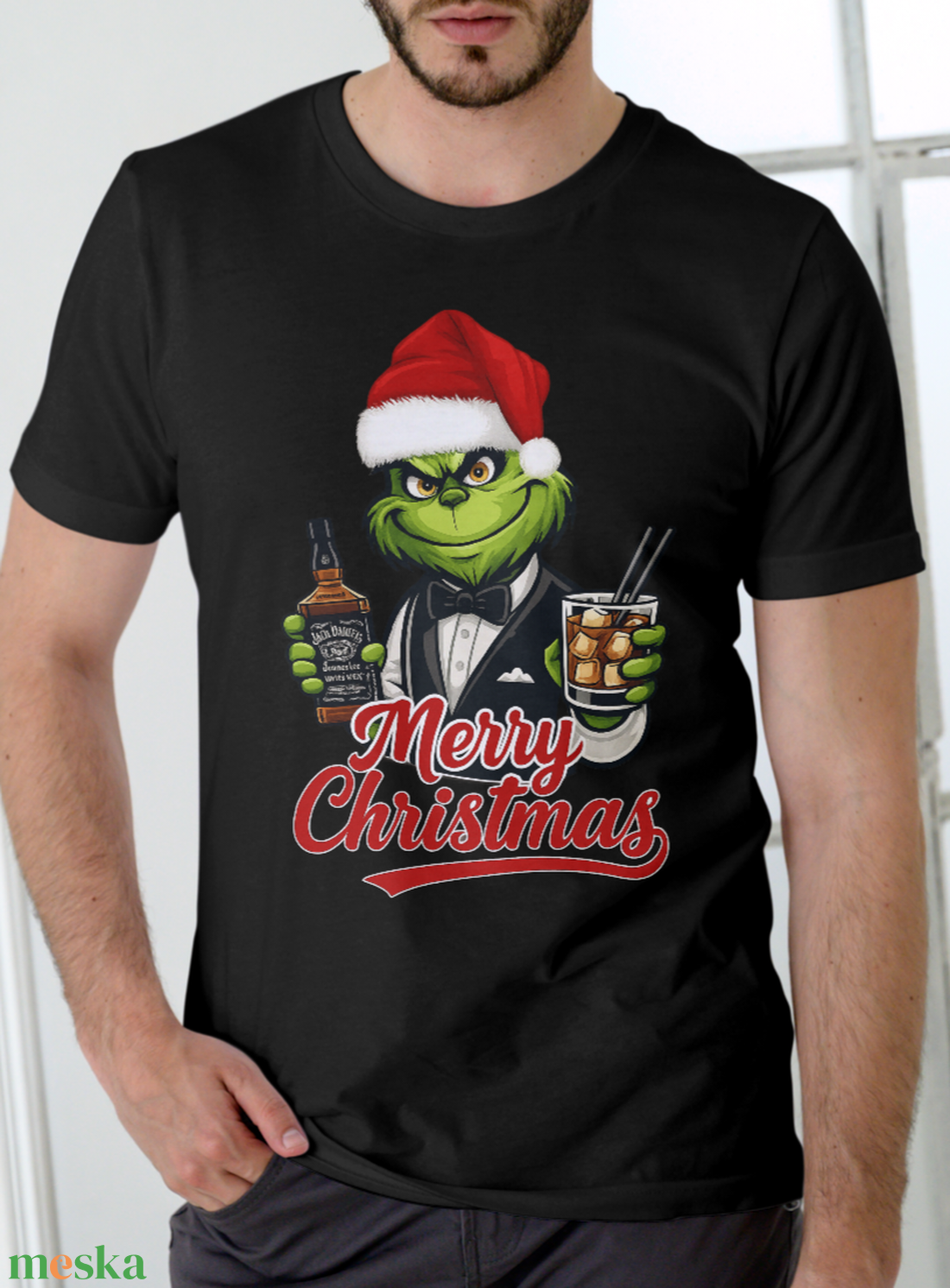 Grinch karácsonyi férfi póló - ruha & divat - férfi ruha - póló - Meska.hu