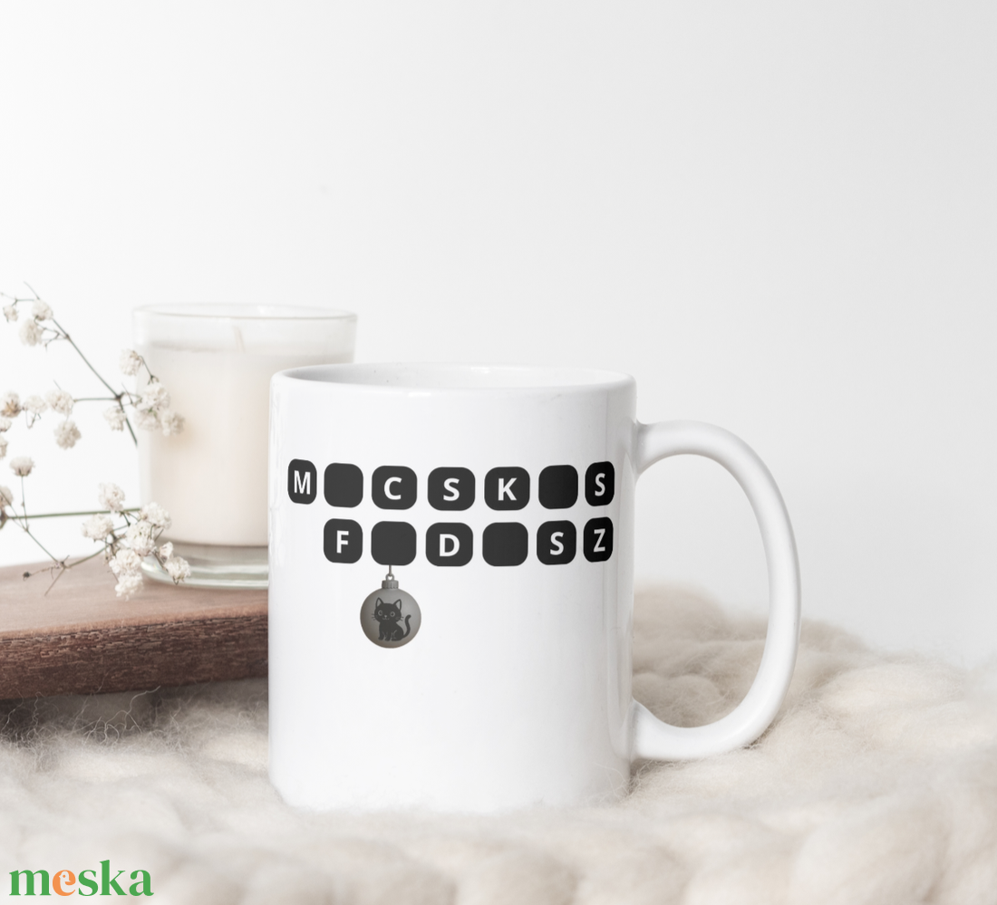 Macskás fadísz bögre új minta - otthon & életmód - konyhafelszerelés, tálalás - tálalás - bögre & csésze - Meska.hu