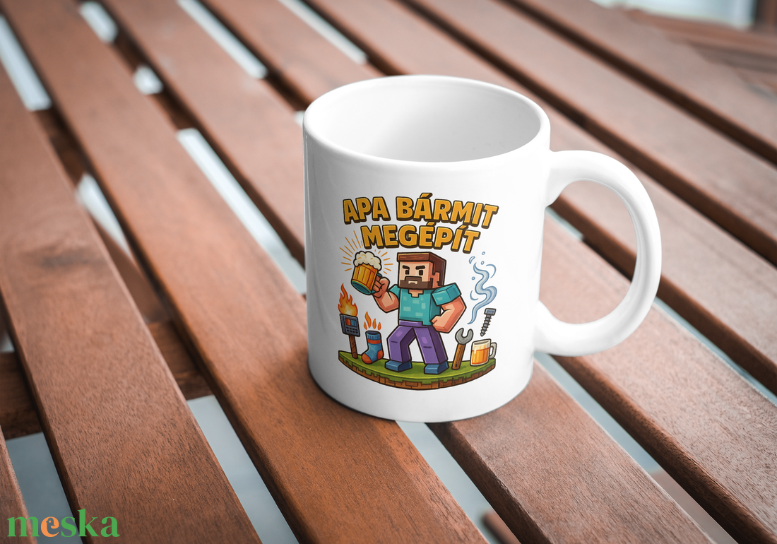 Vicces apás bögre minecraft minta - otthon & életmód - konyhafelszerelés, tálalás - tálalás - bögre & csésze - Meska.hu