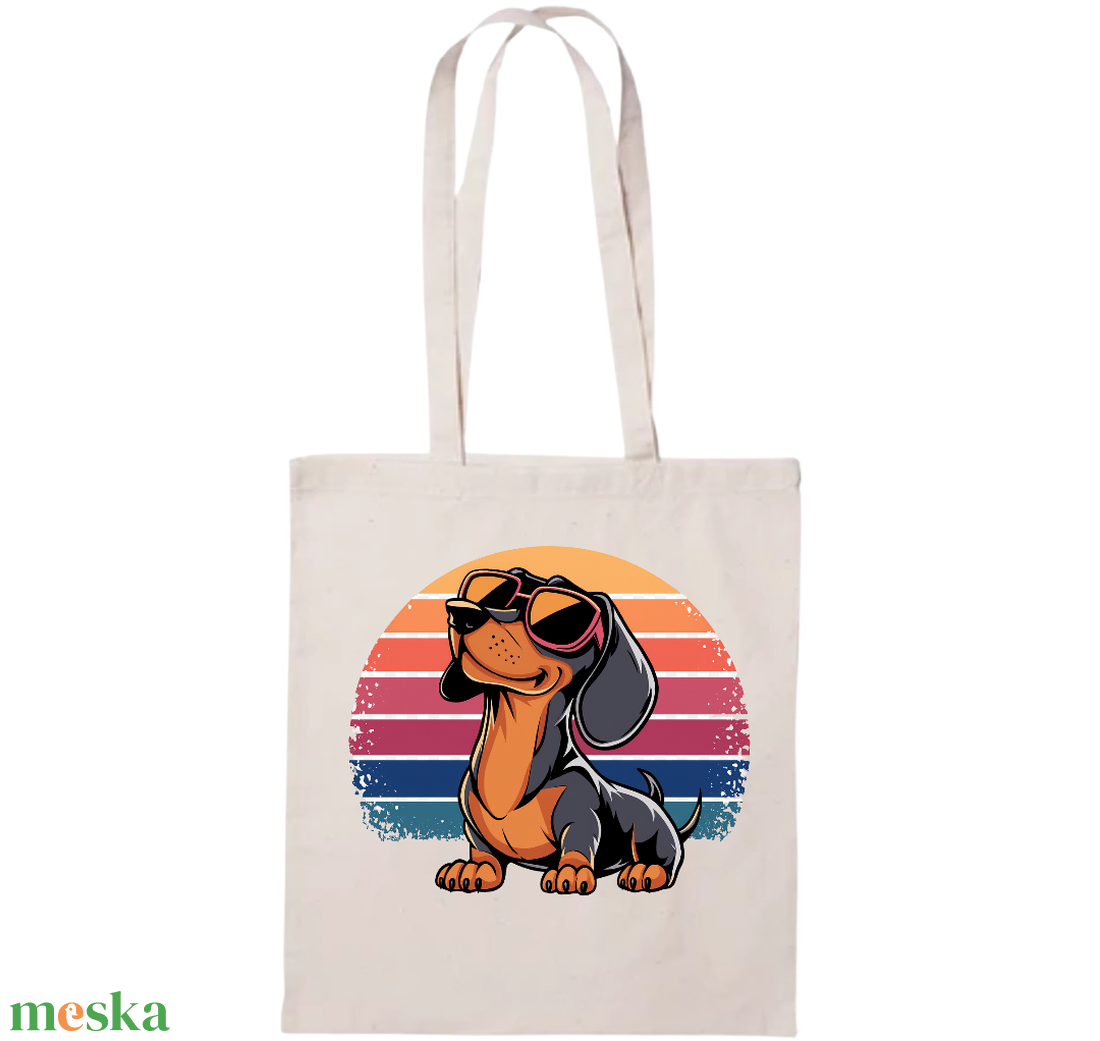 Tacskós vászontáska - táska & tok - bevásárlás & shopper táska - shopper, textiltáska, szatyor - Meska.hu