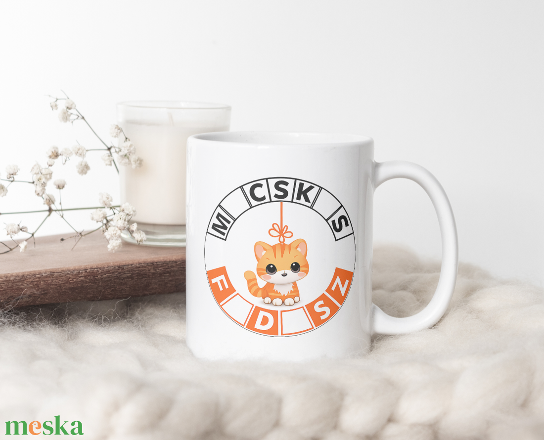 Macskás fadísz bögre - otthon & életmód - konyhafelszerelés, tálalás - tálalás - bögre & csésze - Meska.hu