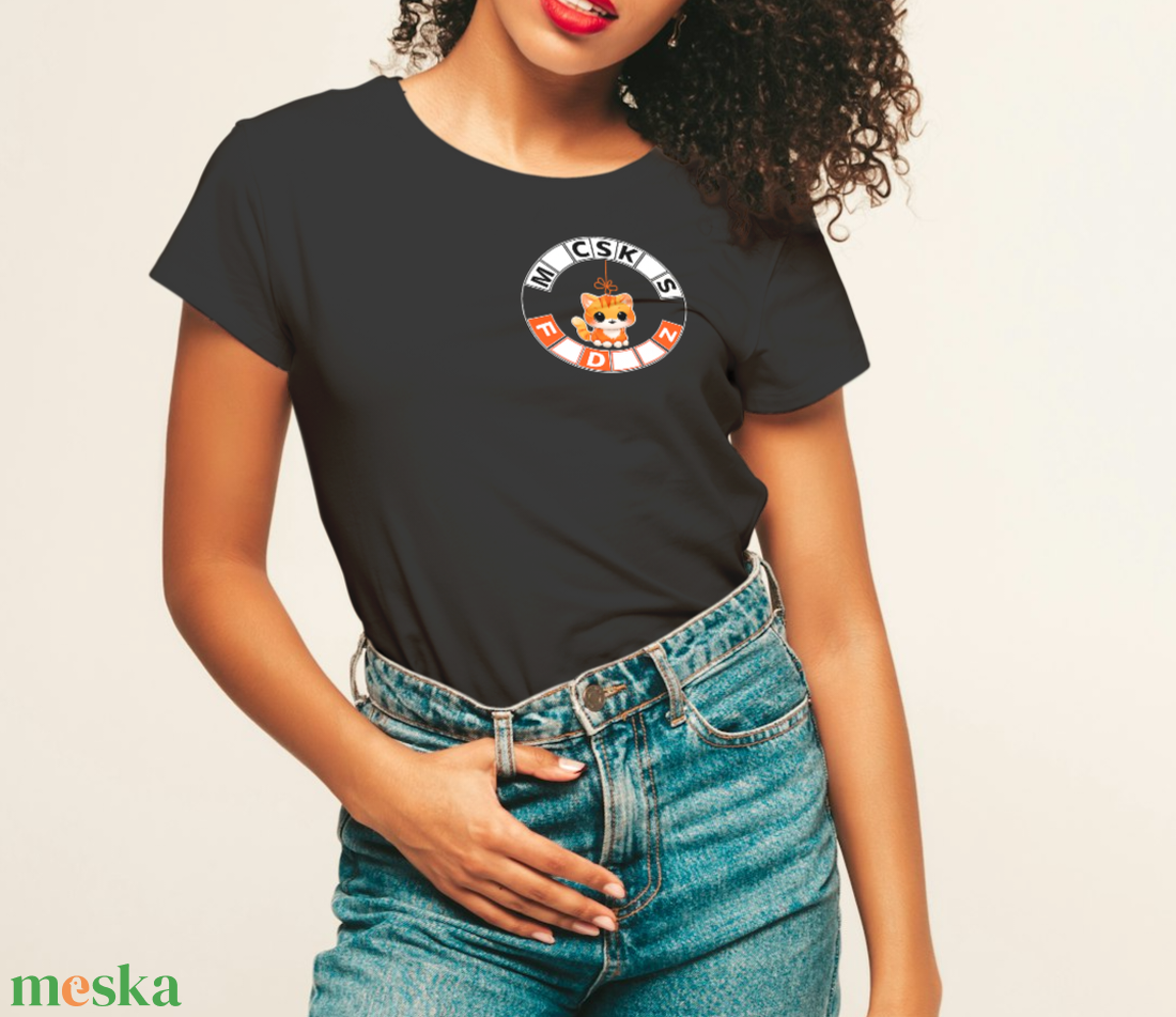 Macskás fadísz póló női - ruha & divat - női ruha - póló, felső - Meska.hu