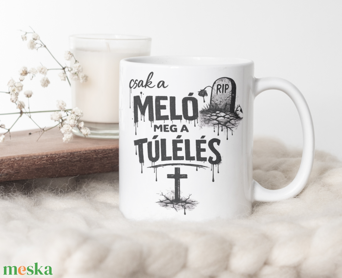 Meló meg a túlélés bögre - otthon & életmód - konyhafelszerelés, tálalás - tálalás - bögre & csésze - Meska.hu