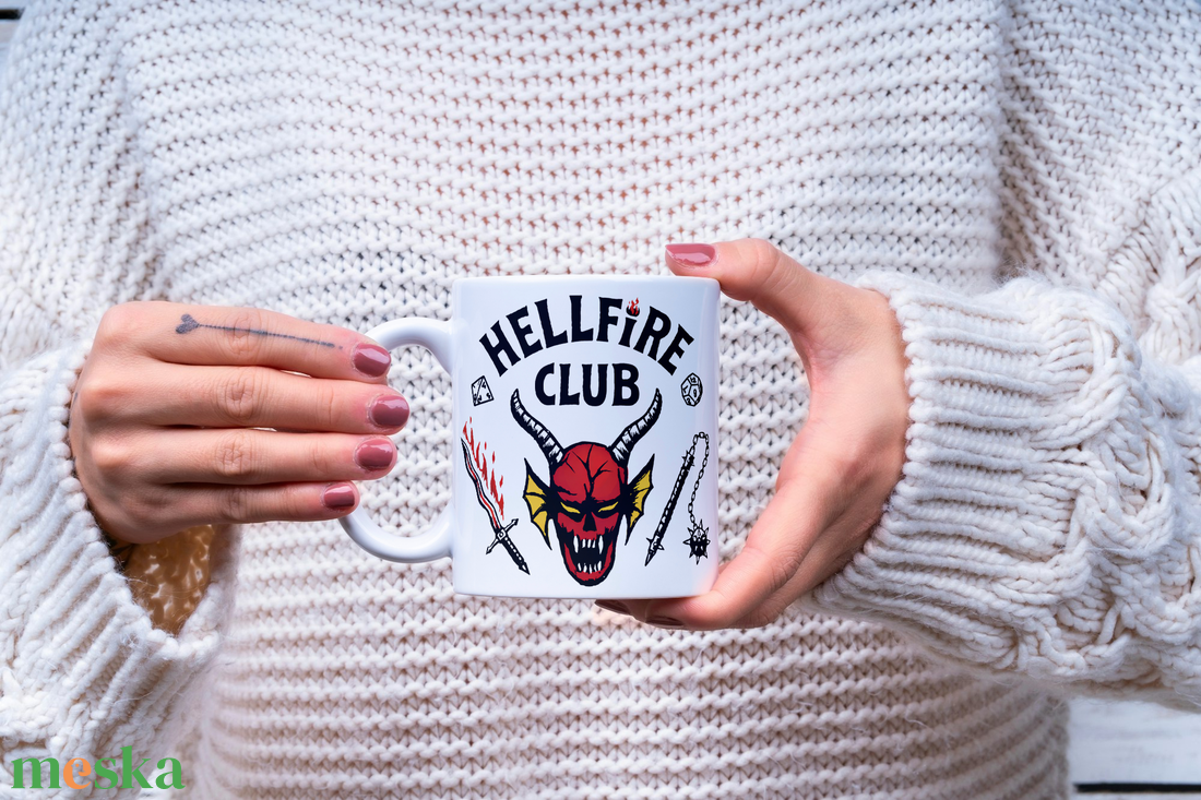 Hellfire club bögre Stranger Things bögre - otthon & életmód - konyhafelszerelés, tálalás - tálalás - bögre & csésze - Meska.hu