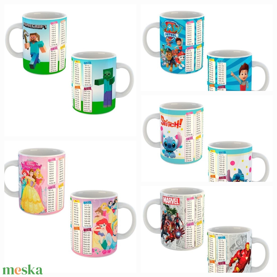 Szorzótáblás gyerek bögre - otthon & életmód - konyhafelszerelés, tálalás - tálalás - bögre & csésze - Meska.hu