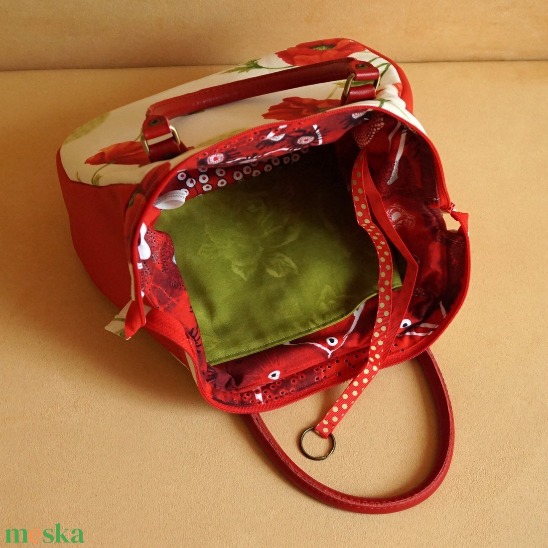 Pipacsos  nőcis táska - táska & tok - kézitáska & válltáska - kézitáska - Meska.hu