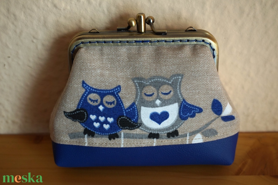 Baglyos kék pénztárca -  - Meska.hu