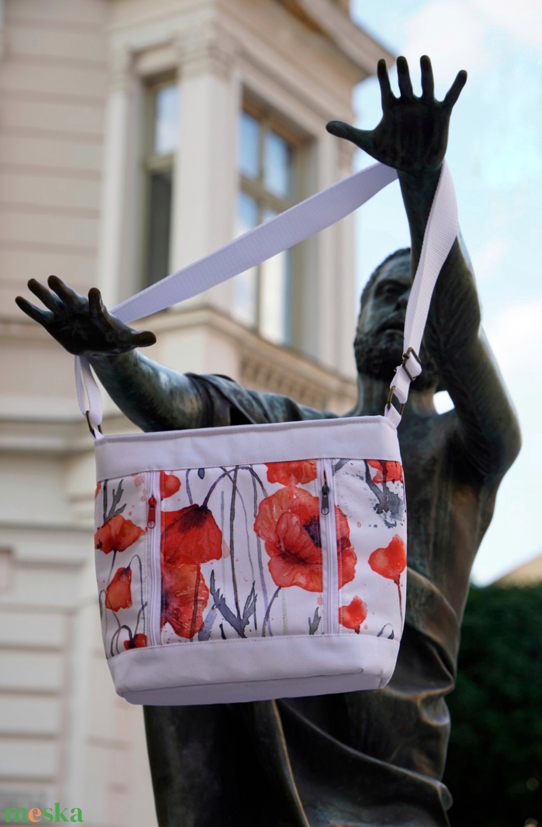 Pipacsos válltáska - táska & tok - kézitáska & válltáska - vállon átvethető táska - Meska.hu