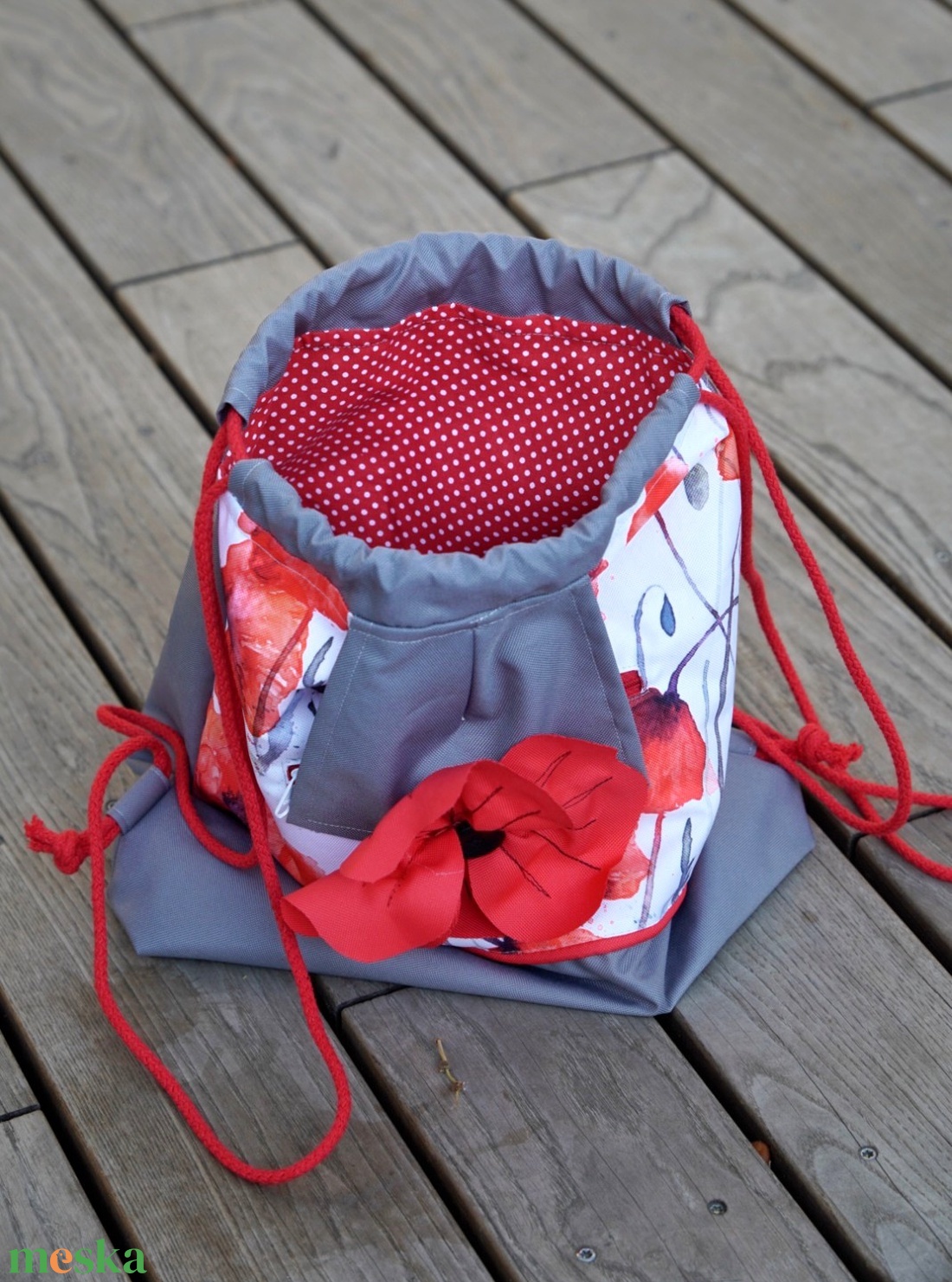 Pipacsos gymbag - táska & tok - hátizsák - tornazsák, gymbag - Meska.hu