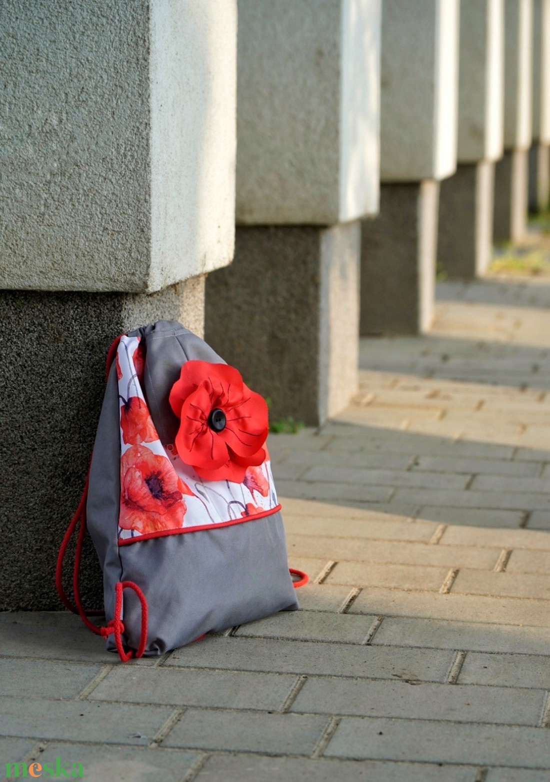 Pipacsos gymbag - táska & tok - hátizsák - tornazsák, gymbag - Meska.hu