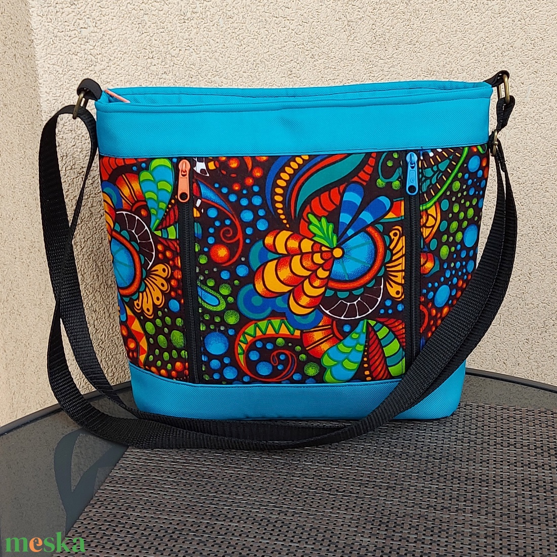  Afrikai mintás válltáska - táska & tok - kézitáska & válltáska - vállon átvethető táska - Meska.hu