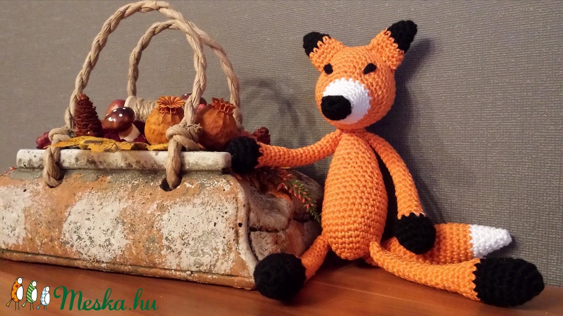 Horgolt nyurga kölyök róka -  - Meska.hu