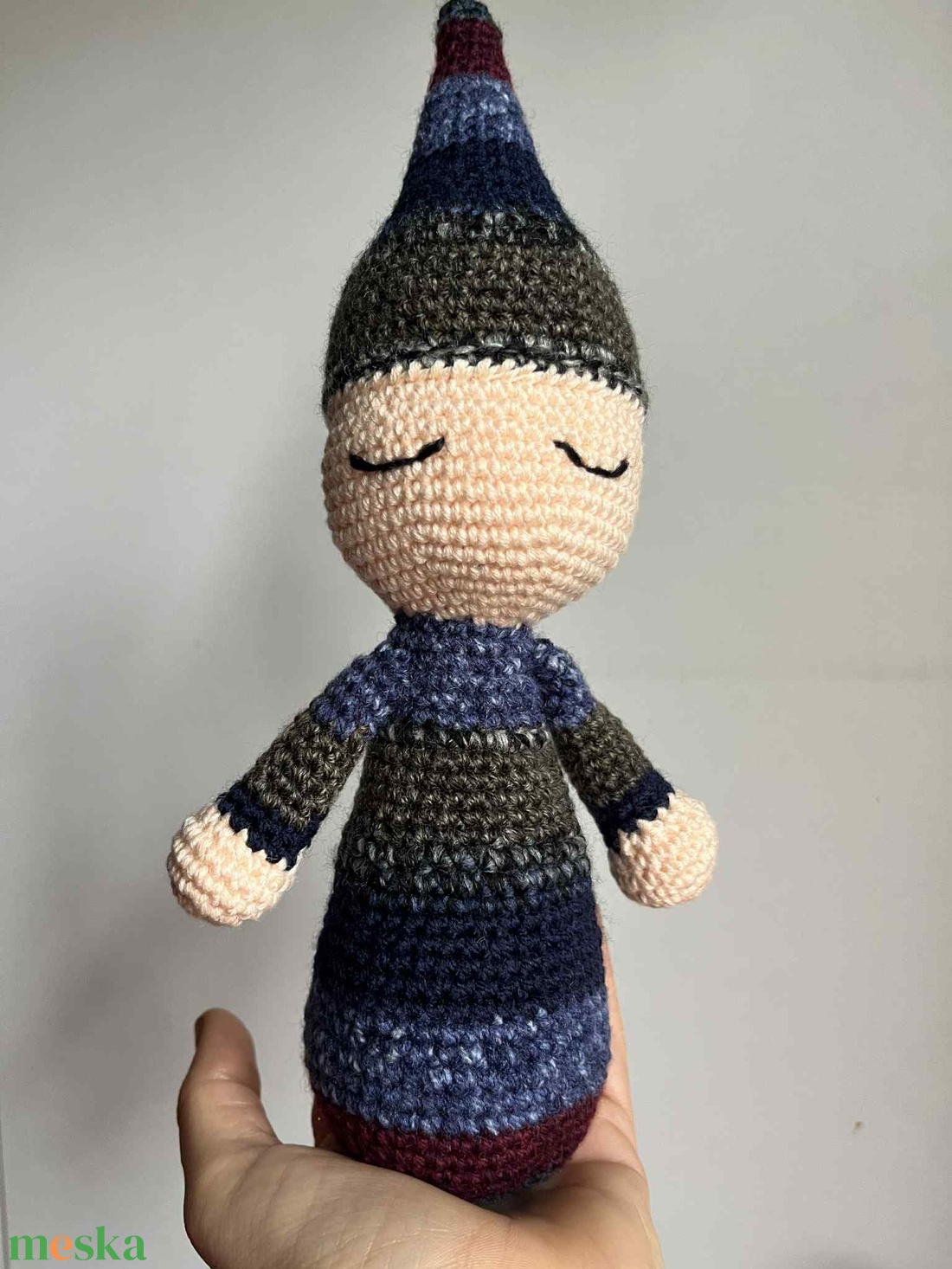 Horgolt szundi manó - baba - mama - baba játékok - szundikendő, alvóka - Meska.hu