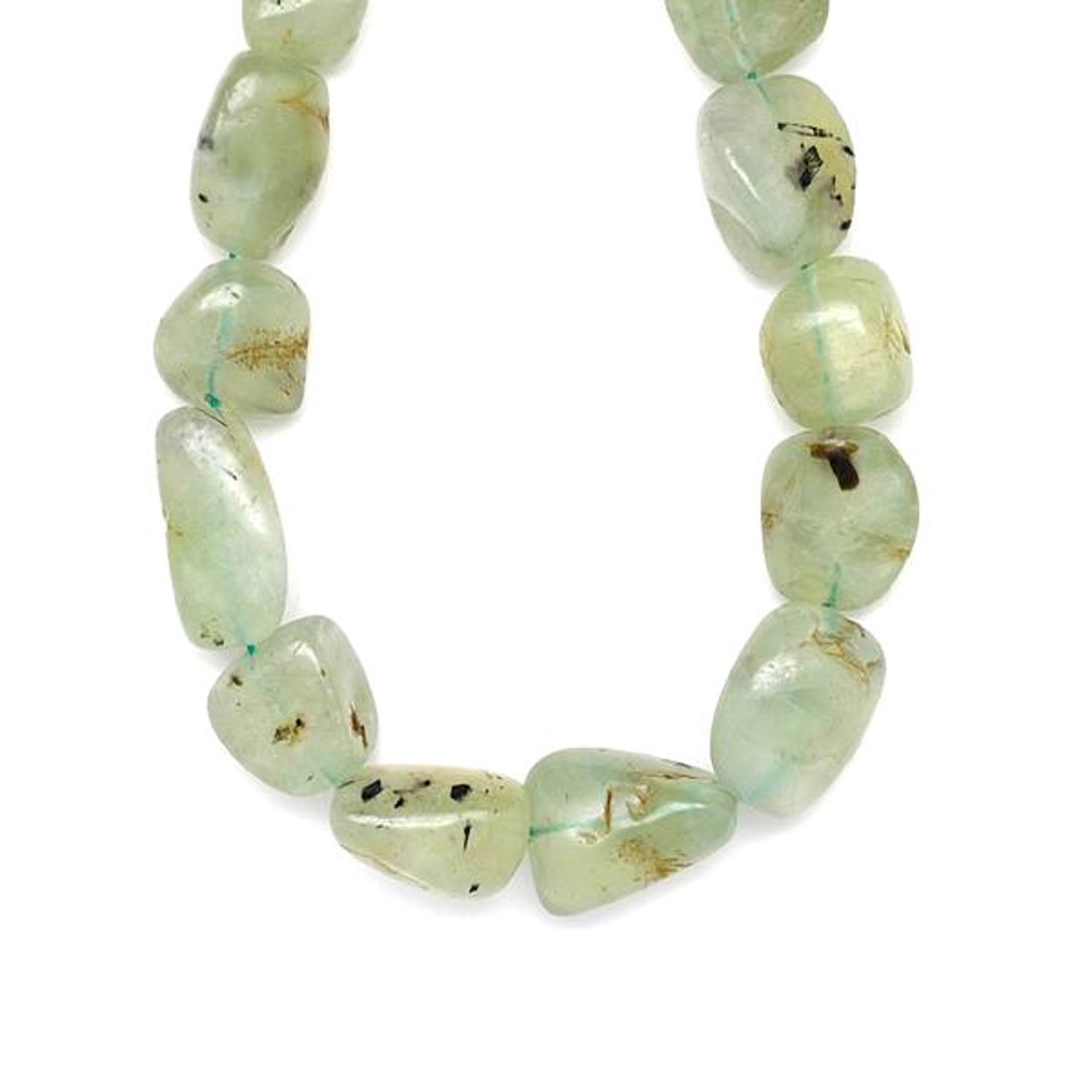 Prehnit pebble A 15-25mm ékszerkészítő alapanyag (füzér) - kellékek & szerszámok - ásvány alapanyag - ásványfüzér - Meska.hu