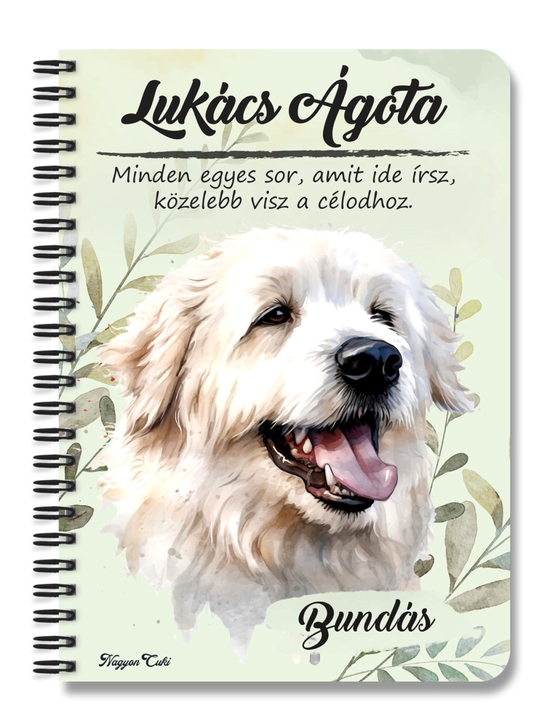 Személyre szabható - Tátrai juhászkutya portré mintás A6-os füzet - otthon & életmód - papír, írószer - jegyzetfüzet & napló - Meska.hu