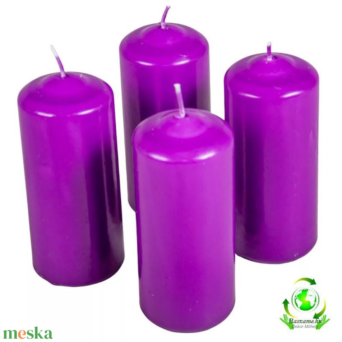 Mártott henger gyertya 50x120 mm - lila - kellékek & szerszámok - dekorációs kellékek - dekorációs gyertya - Meska.hu