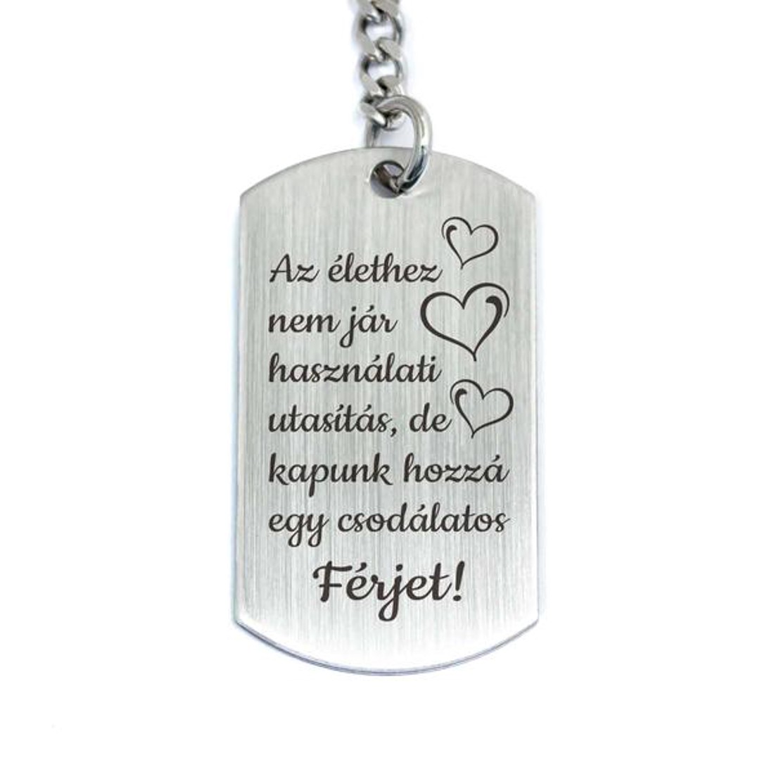 Csodálatos Férjet acél medálos kulcstartó - táska & tok - kulcstartó & táskadísz - kulcstartó - Meska.hu
