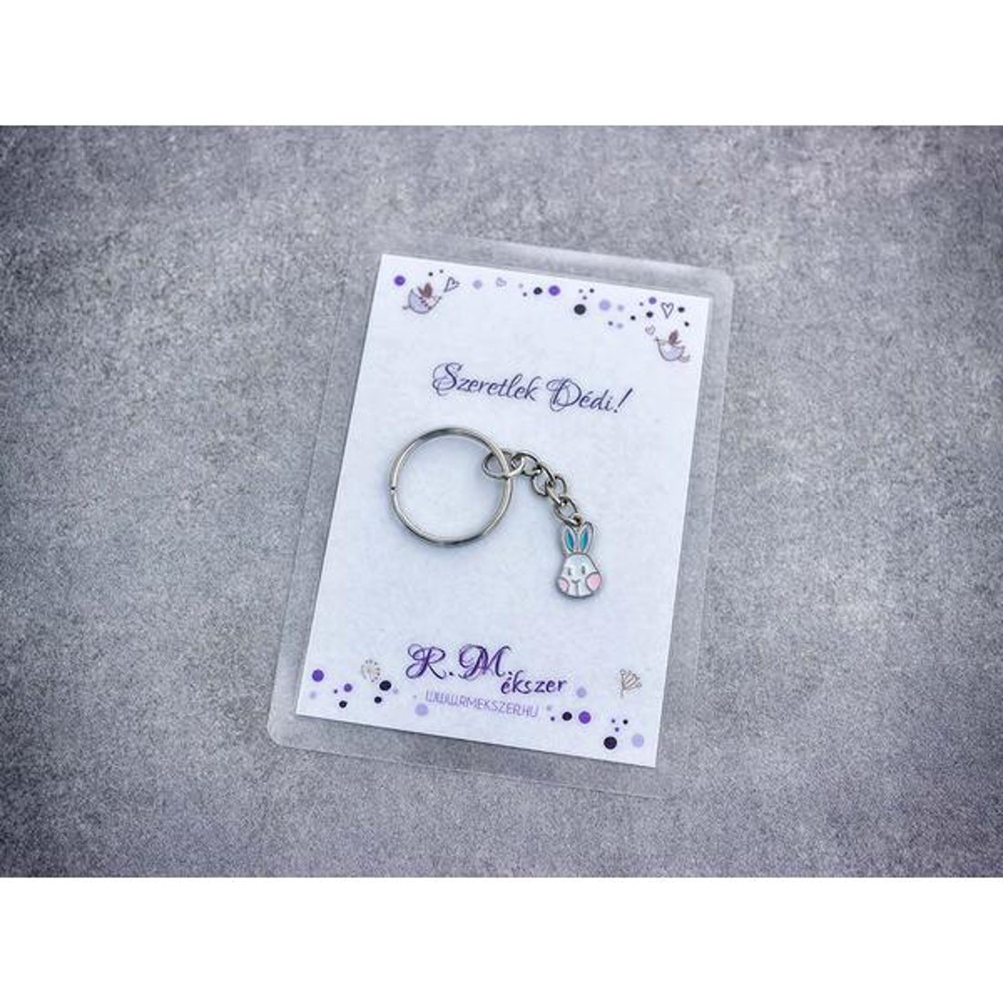 Szeretlek Dédi színes nyuszi medálos kulcstartó - táska & tok - kulcstartó & táskadísz - kulcstartó - Meska.hu
