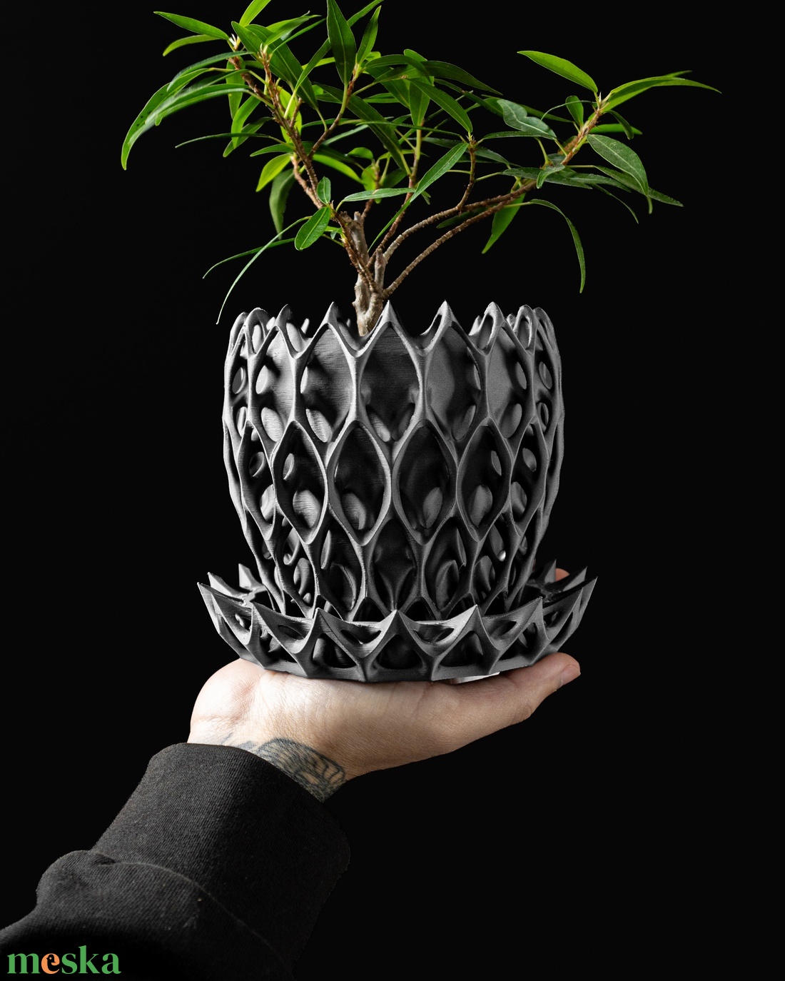 A sötétség eleganciája � Parametrikus Design Kaspó - otthon & életmód - virágdekoráció - virágtartó - kaspó - Meska.hu