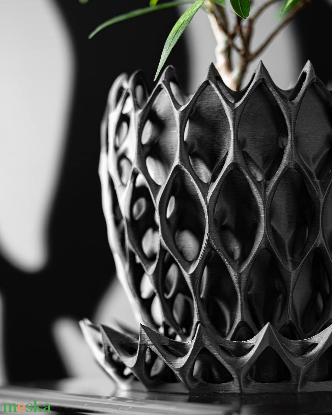 A sötétség eleganciája � Parametrikus Design Kaspó - otthon & életmód - virágdekoráció - virágtartó - kaspó - Meska.hu